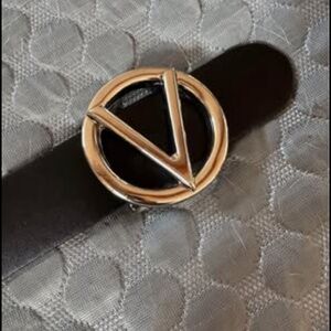 Women’s Valentino Black Belt Size S With A Silver Buckle
